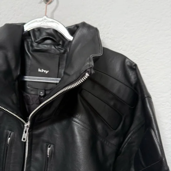 Khy x Namilia Faux Leather Trench Coat Black NWT - Picture 4 of 5